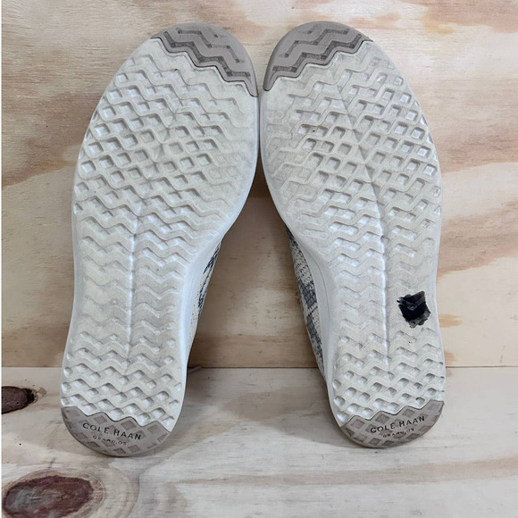 Cole Haan Snake Print Sneakers - Gray and White - Picture 8 of 9